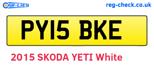 PY15BKE are the vehicle registration plates.