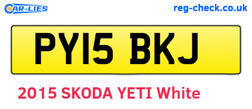 PY15BKJ are the vehicle registration plates.