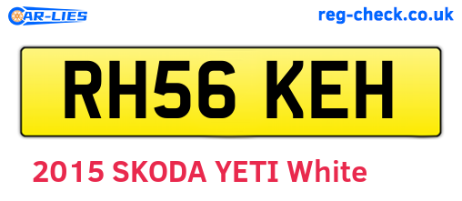 RH56KEH are the vehicle registration plates.