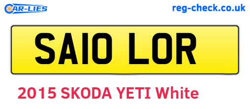 SA10LOR are the vehicle registration plates.