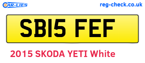 SB15FEF are the vehicle registration plates.