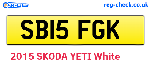 SB15FGK are the vehicle registration plates.