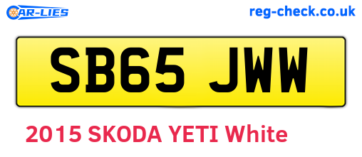 SB65JWW are the vehicle registration plates.