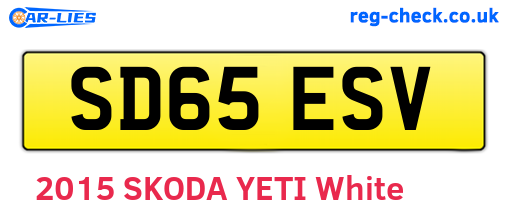 SD65ESV are the vehicle registration plates.