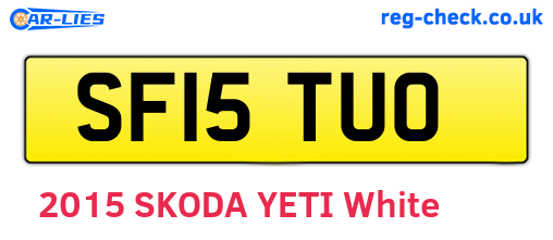SF15TUO are the vehicle registration plates.