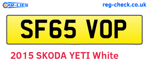 SF65VOP are the vehicle registration plates.