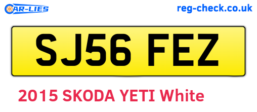 SJ56FEZ are the vehicle registration plates.