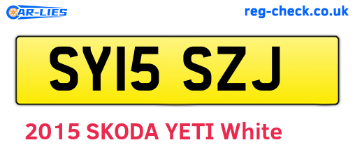 SY15SZJ are the vehicle registration plates.