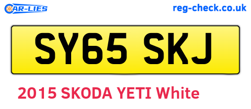 SY65SKJ are the vehicle registration plates.