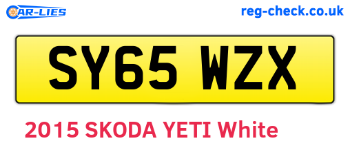 SY65WZX are the vehicle registration plates.