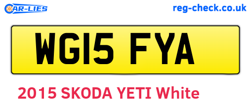 WG15FYA are the vehicle registration plates.