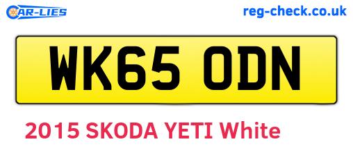 WK65ODN are the vehicle registration plates.