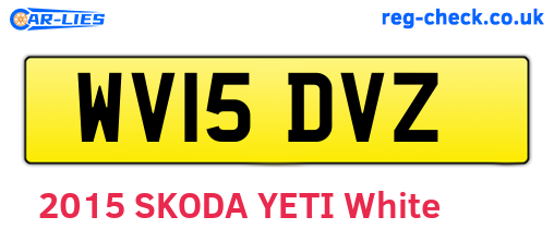 WV15DVZ are the vehicle registration plates.