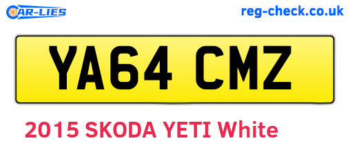 YA64CMZ are the vehicle registration plates.