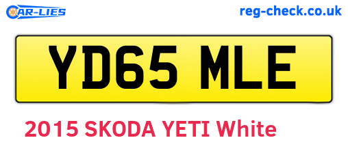 YD65MLE are the vehicle registration plates.