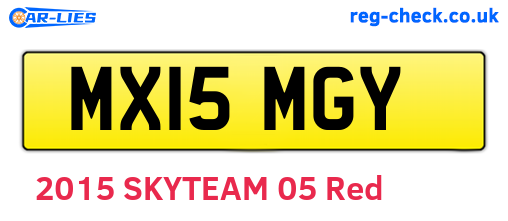 MX15MGY are the vehicle registration plates.