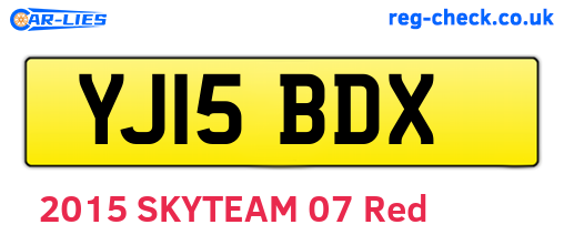 YJ15BDX are the vehicle registration plates.