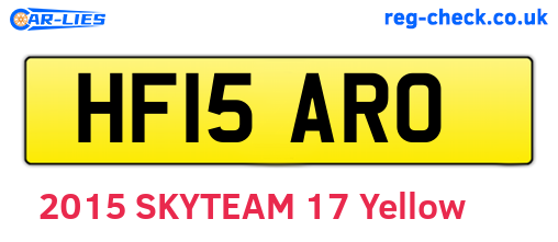 HF15ARO are the vehicle registration plates.