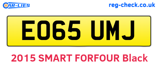 EO65UMJ are the vehicle registration plates.