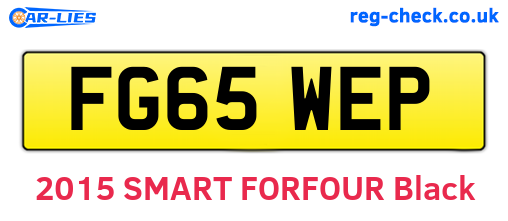 FG65WEP are the vehicle registration plates.