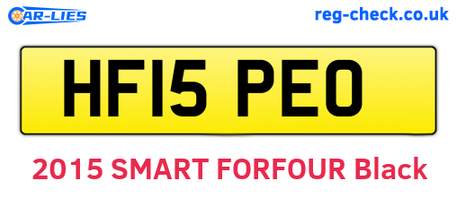 HF15PEO are the vehicle registration plates.