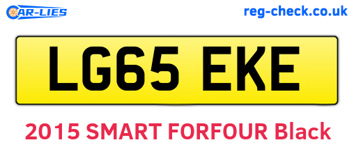 LG65EKE are the vehicle registration plates.