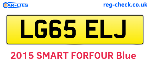 LG65ELJ are the vehicle registration plates.