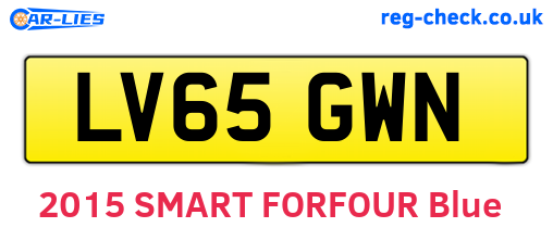 LV65GWN are the vehicle registration plates.