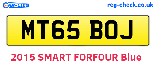 MT65BOJ are the vehicle registration plates.