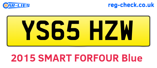 YS65HZW are the vehicle registration plates.