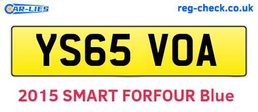 YS65VOA are the vehicle registration plates.