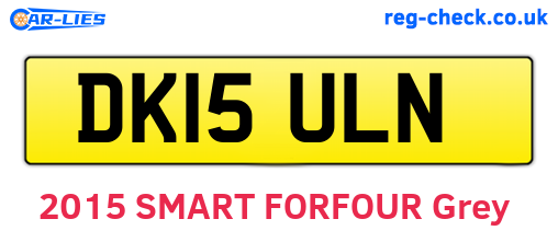 DK15ULN are the vehicle registration plates.