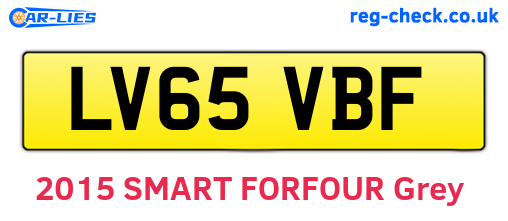 LV65VBF are the vehicle registration plates.