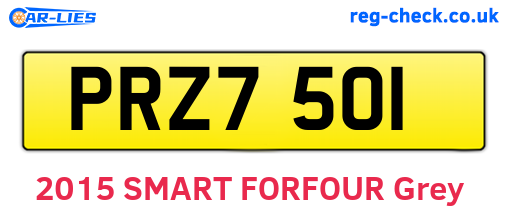 PRZ7501 are the vehicle registration plates.