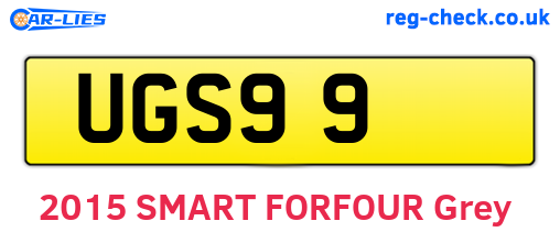 UGS99 are the vehicle registration plates.