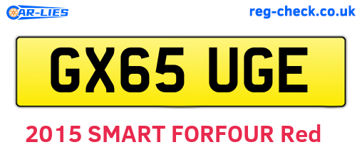 GX65UGE are the vehicle registration plates.