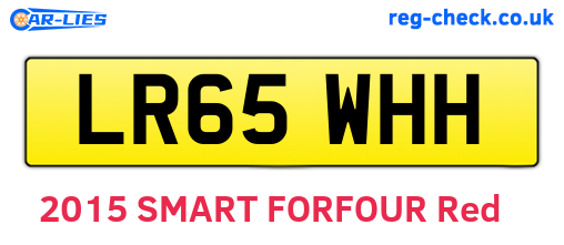 LR65WHH are the vehicle registration plates.