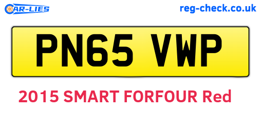 PN65VWP are the vehicle registration plates.