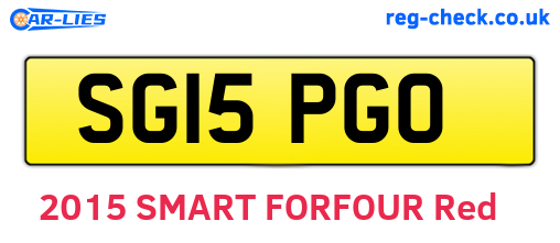 SG15PGO are the vehicle registration plates.