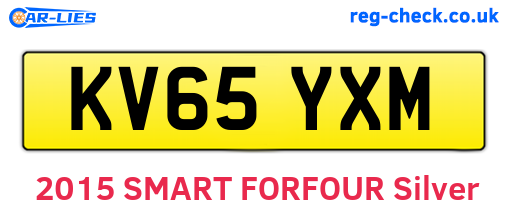 KV65YXM are the vehicle registration plates.