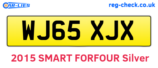 WJ65XJX are the vehicle registration plates.
