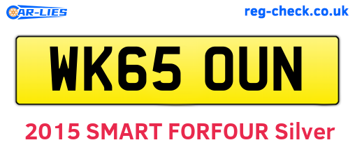 WK65OUN are the vehicle registration plates.