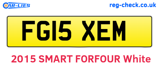 FG15XEM are the vehicle registration plates.