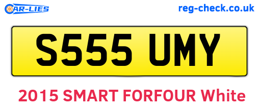 S555UMY are the vehicle registration plates.