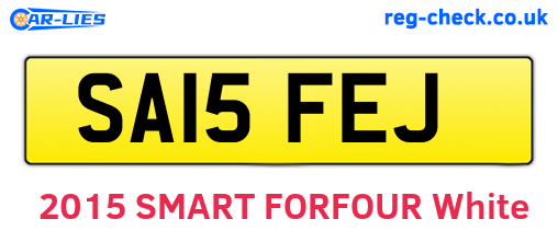 SA15FEJ are the vehicle registration plates.