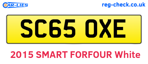 SC65OXE are the vehicle registration plates.
