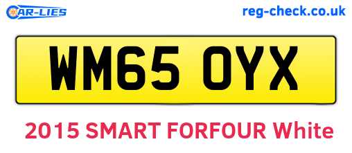 WM65OYX are the vehicle registration plates.