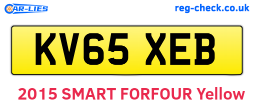 KV65XEB are the vehicle registration plates.