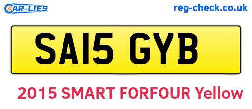 SA15GYB are the vehicle registration plates.