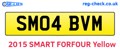 SM04BVM are the vehicle registration plates.
